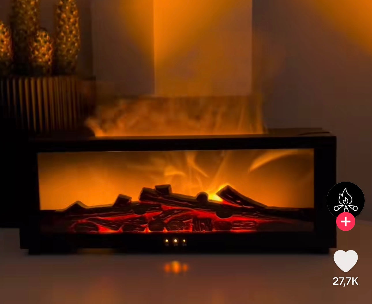 Mini fire pit with light