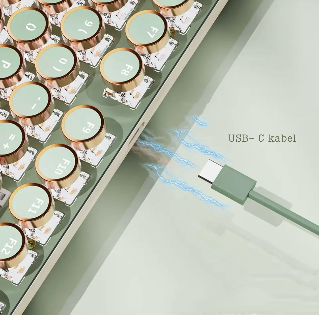 RoyalType Retro Mechanical Keyboard – Typ in Stijl, Straal in Kleur!