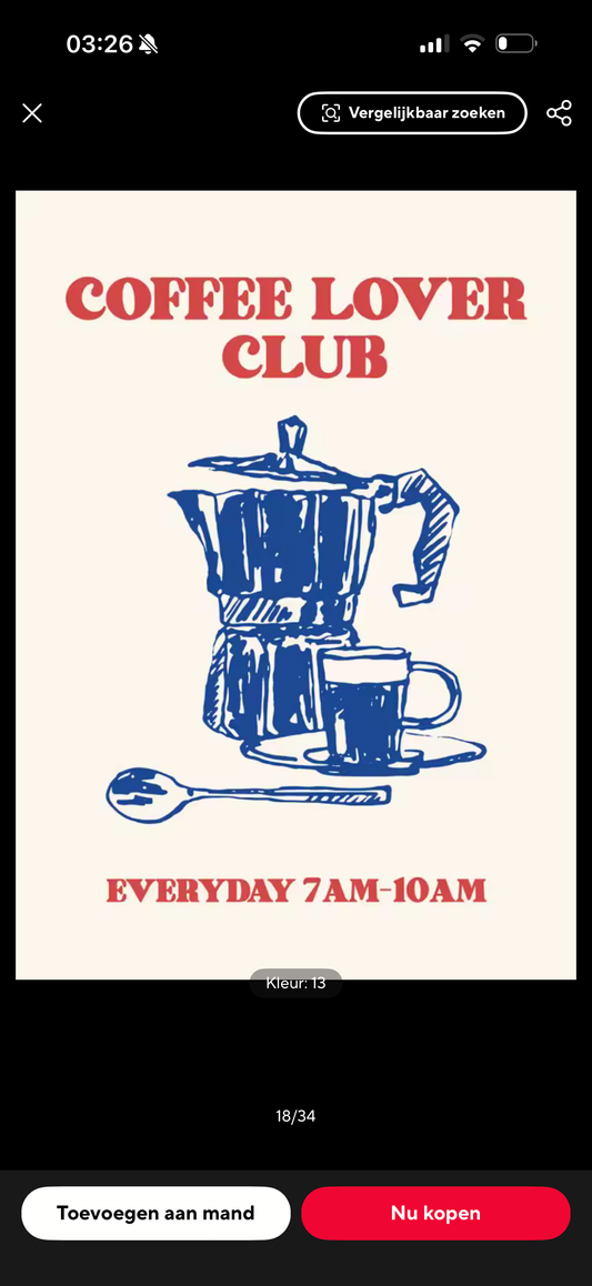 Poster coffee lover club
