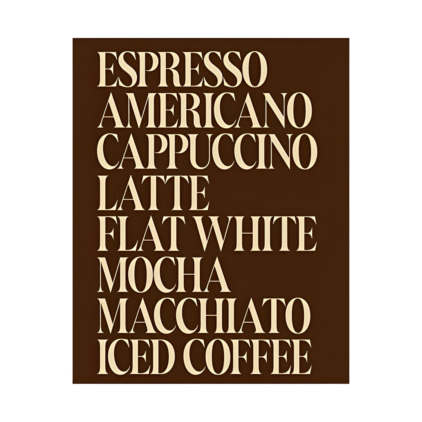 Coffee Menu No. 01