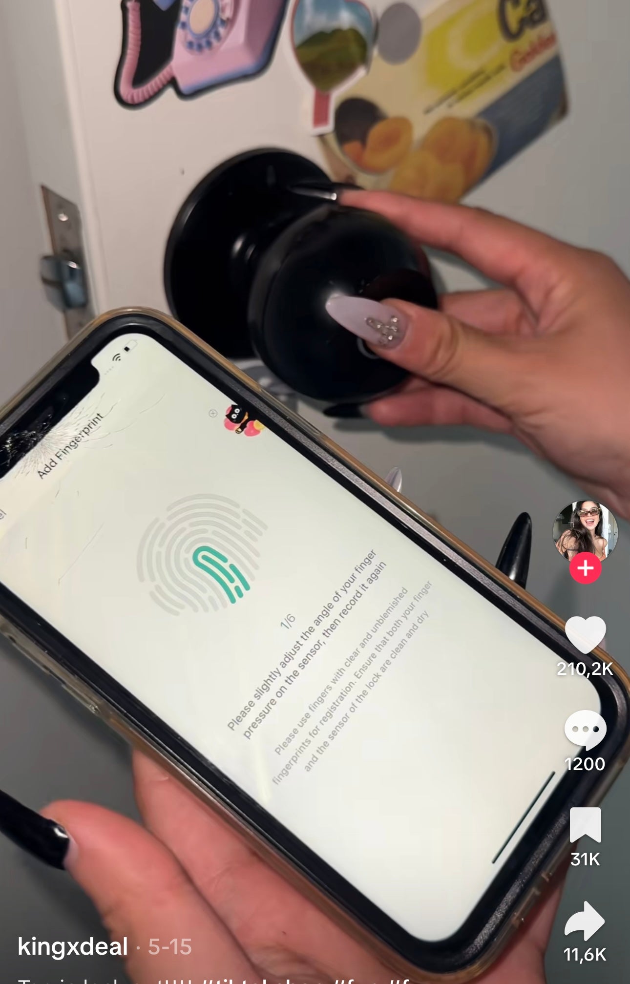 Smart doorknop fingerprint
