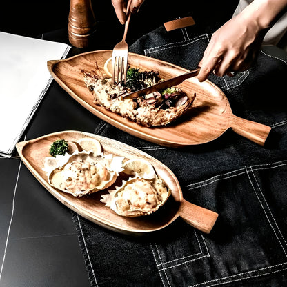 LeafServe– Stijlvolle Bladvormige Houten Dienbladen