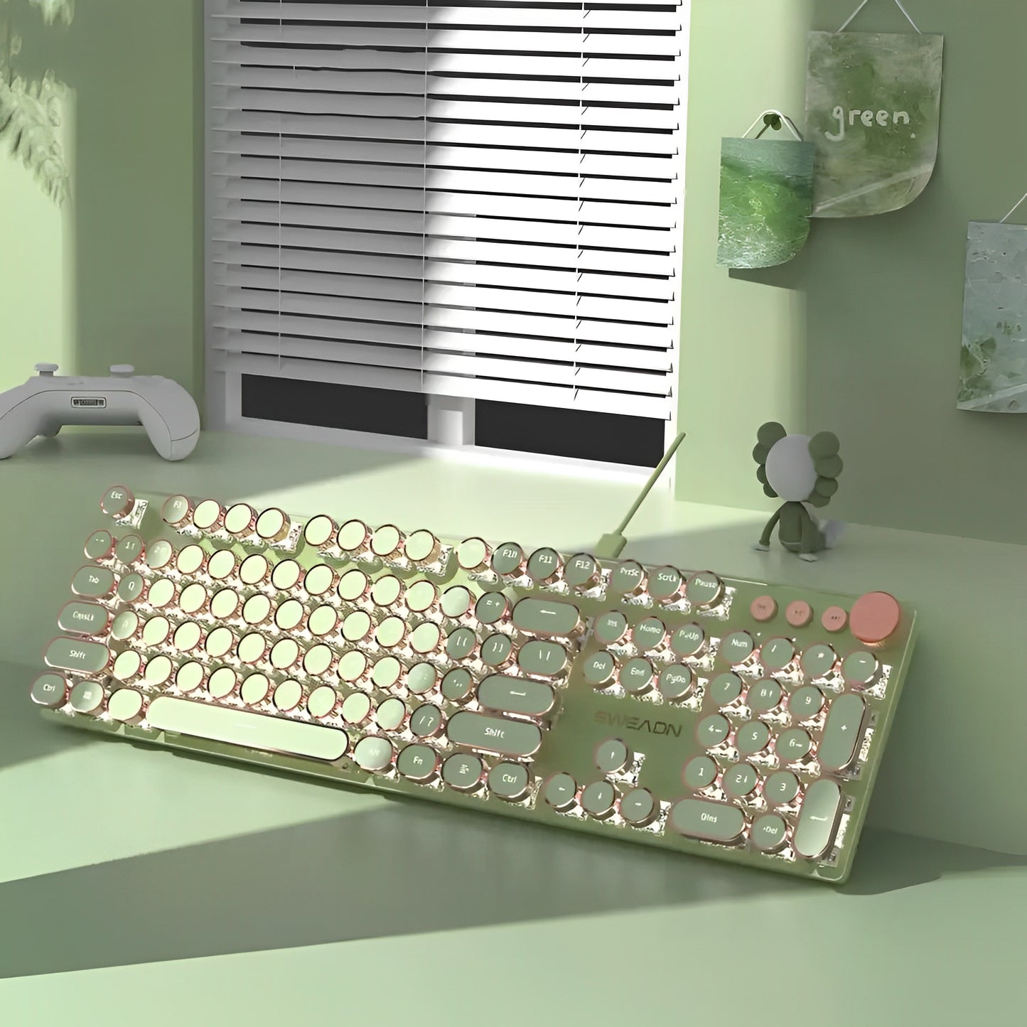 RoyalType Retro Mechanical Keyboard – Typ in Stijl, Straal in Kleur!