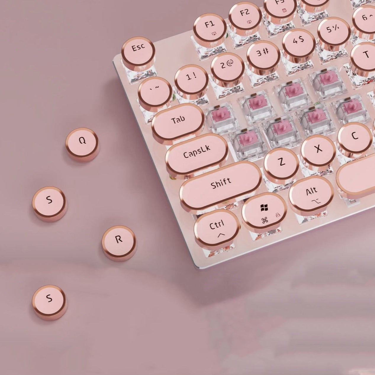 RoyalType Retro Mechanical Keyboard – Typ in Stijl, Straal in Kleur!