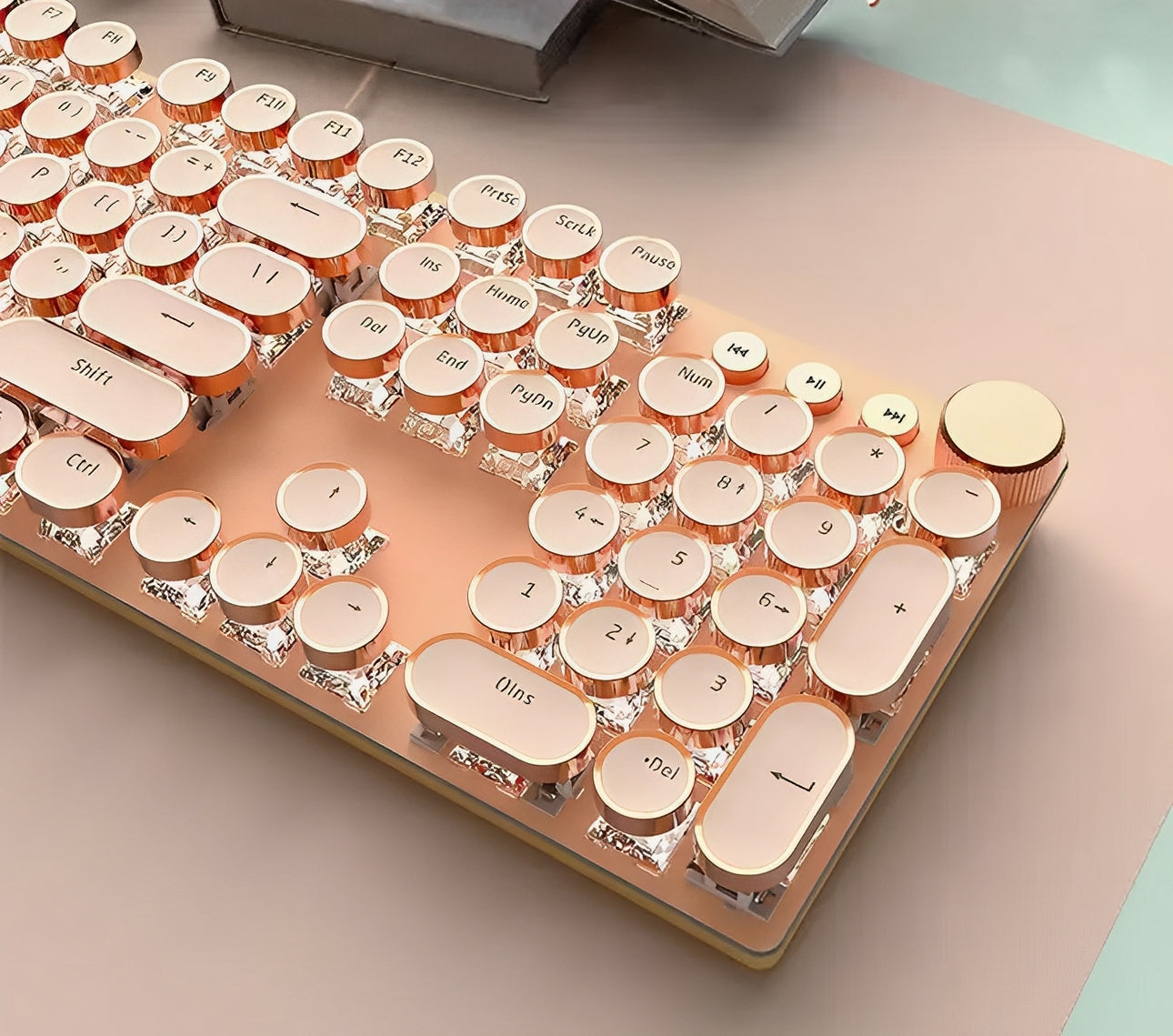 RoyalType Retro Mechanical Keyboard – Typ in Stijl, Straal in Kleur!