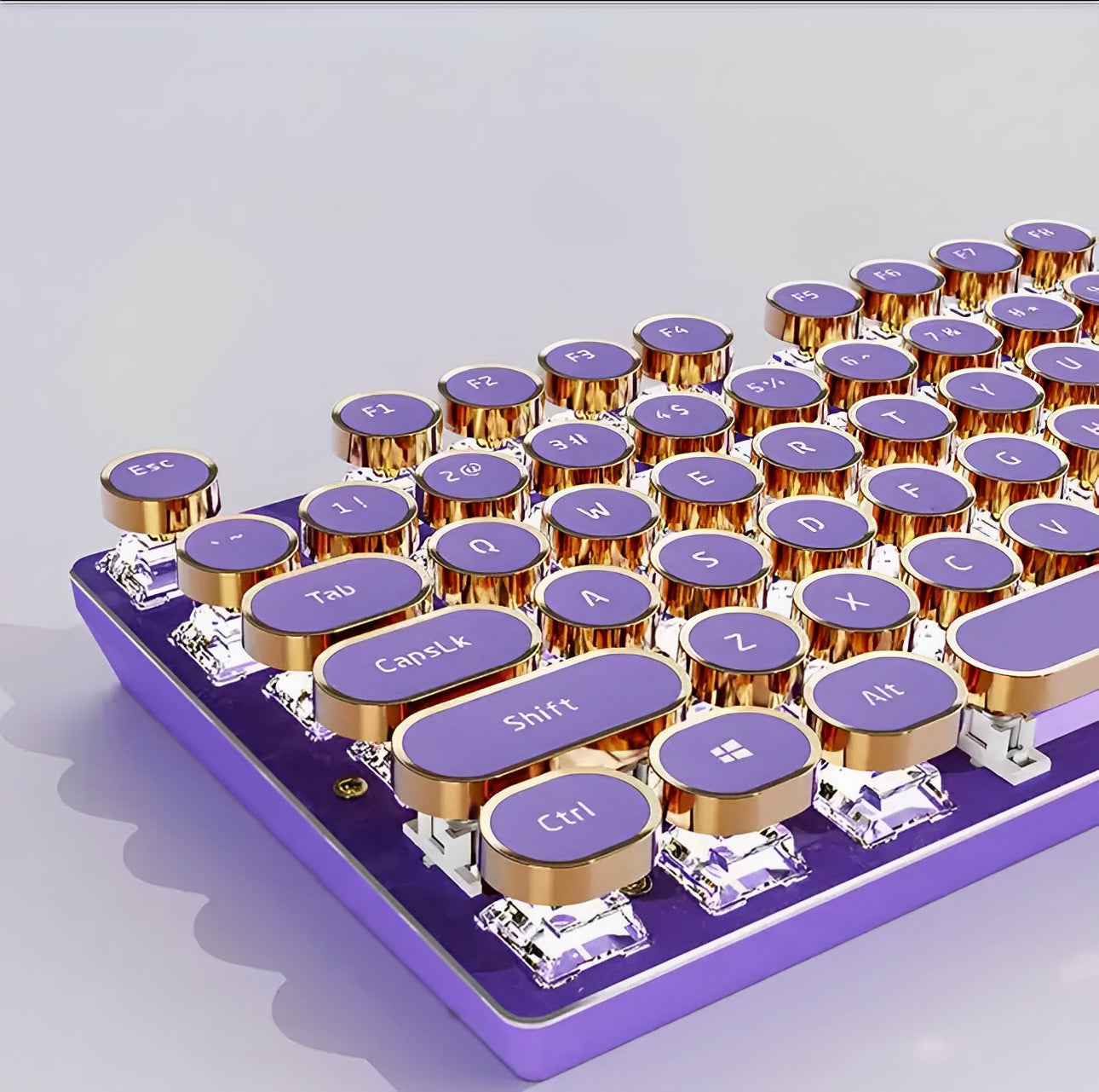 RoyalType Retro Mechanical Keyboard – Typ in Stijl, Straal in Kleur!