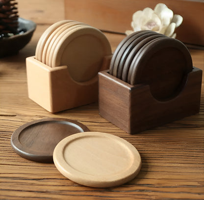 Pure Houtcollectie – Luxe Houten Onderzetters in Licht & Donkerhout