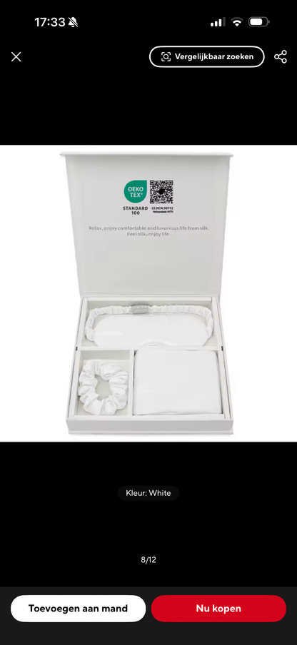 Silk set (mask, hair tie, pillowcase)