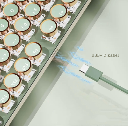 RoyalType Retro Mechanical Keyboard – Typ in Stijl, Straal in Kleur!